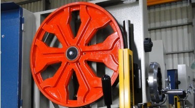 Cast iron wheels for wood cutting bandsaw