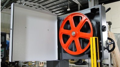 Cast iron wheels for wood cutting bandsaw